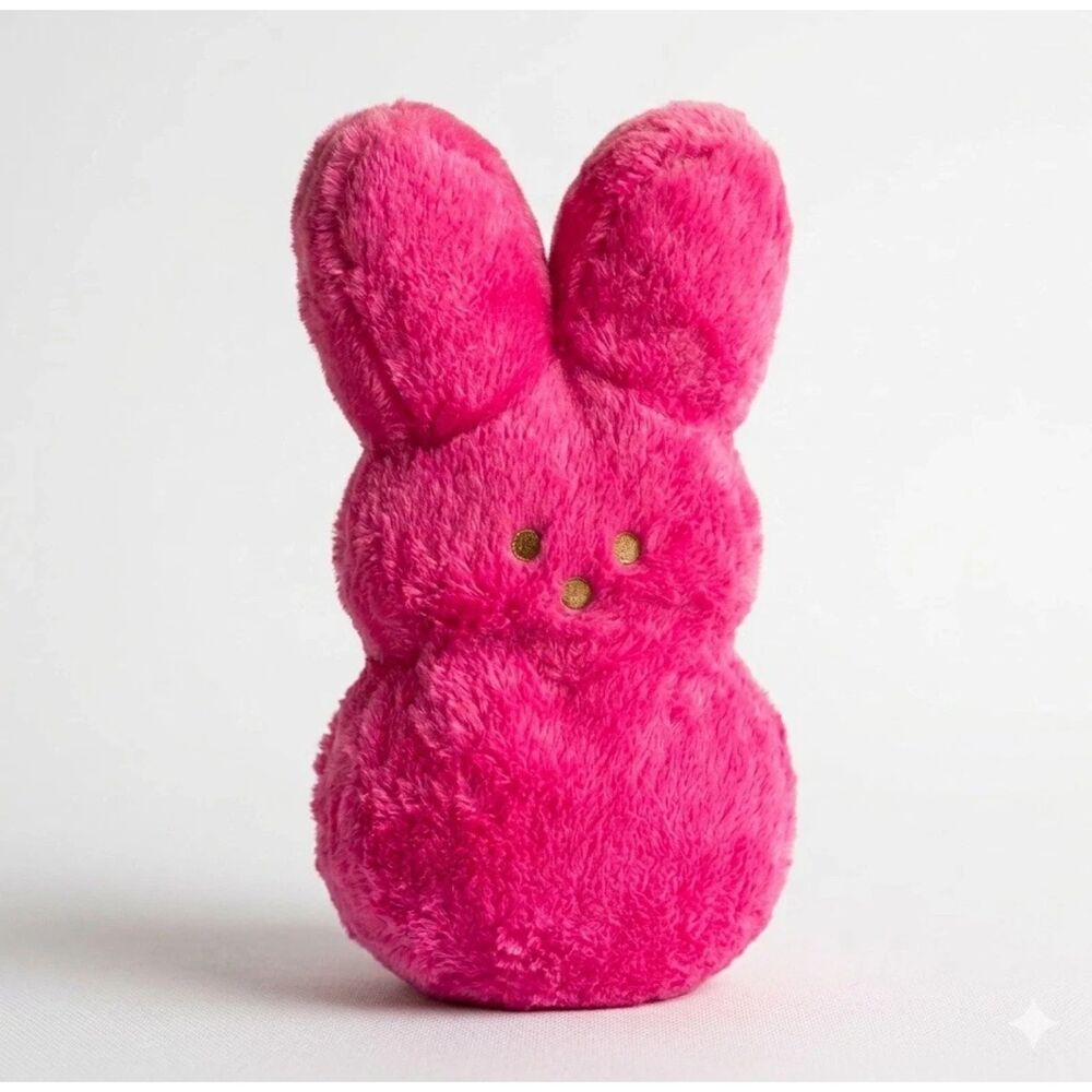 Peeps Plush Stuffed Pink Bunny Large 17” Furry Animal Toy Just Born Easter